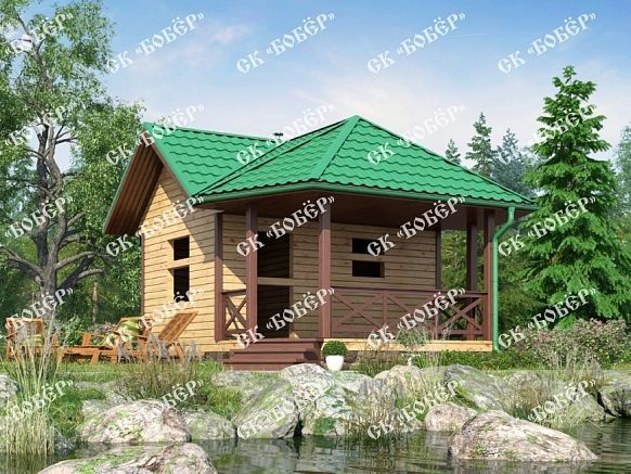 Сруб бани из бруса 5х6